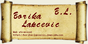 Borika Lapčević vizit kartica